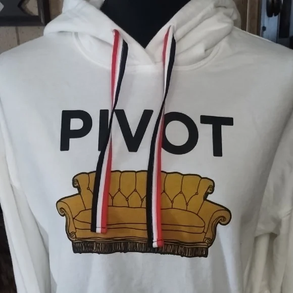 FRIENDS Store Cream Cropped Hoodie - Picture 1 of 5